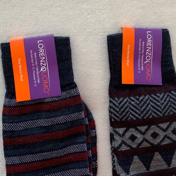 (2) Lorenzo Uomo MERINO WOOL SOCK - Picture 2 of 4
